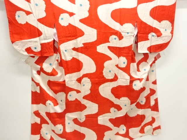 JAPANESE KIMONO / ANTIQUE JUBAN / STREAM & KIKU